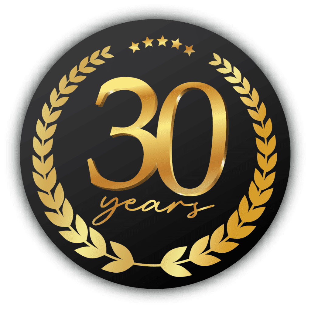 Gold 30 years logo.